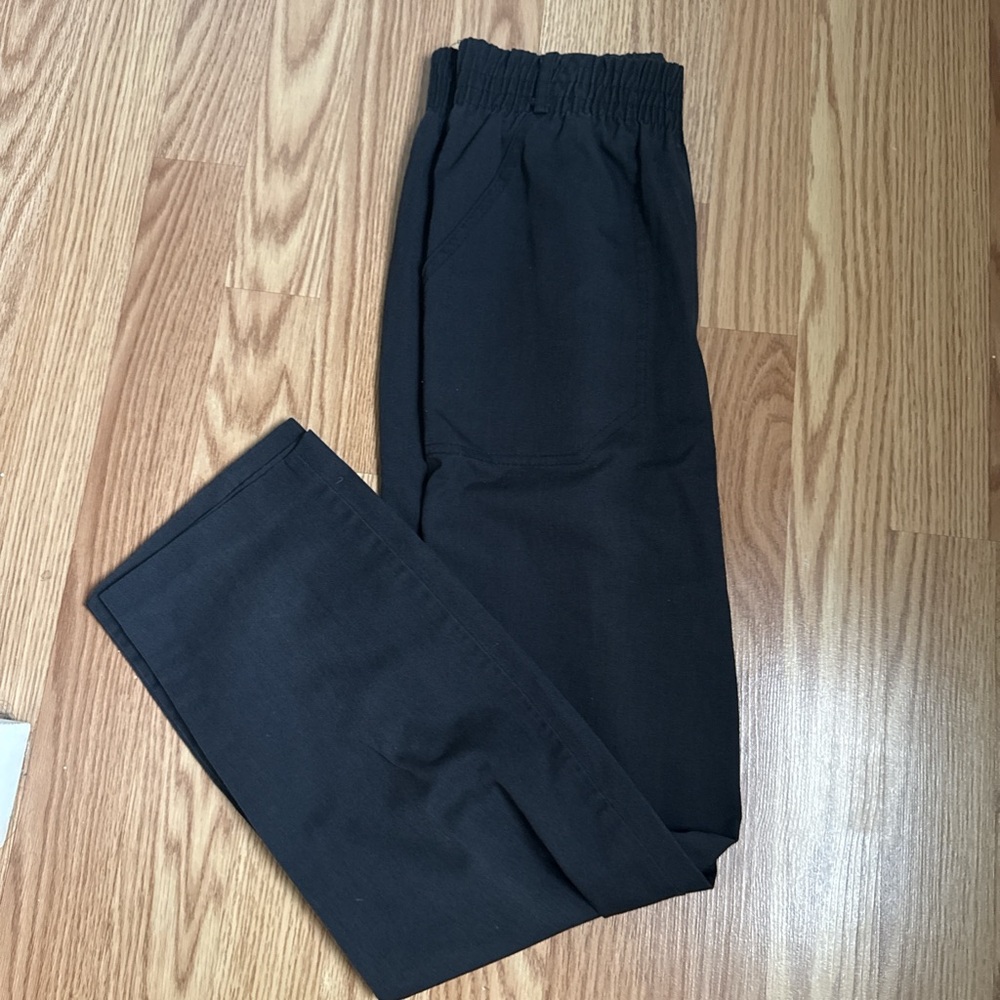 Black Elastic Waist Casual Pants
